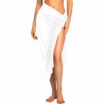 Long Sarong Convertible Couleur Unie Transparente blanc 2